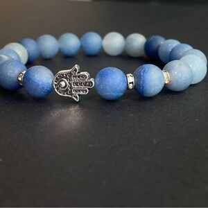 frosted blue aventurine Gemstone Bracelet